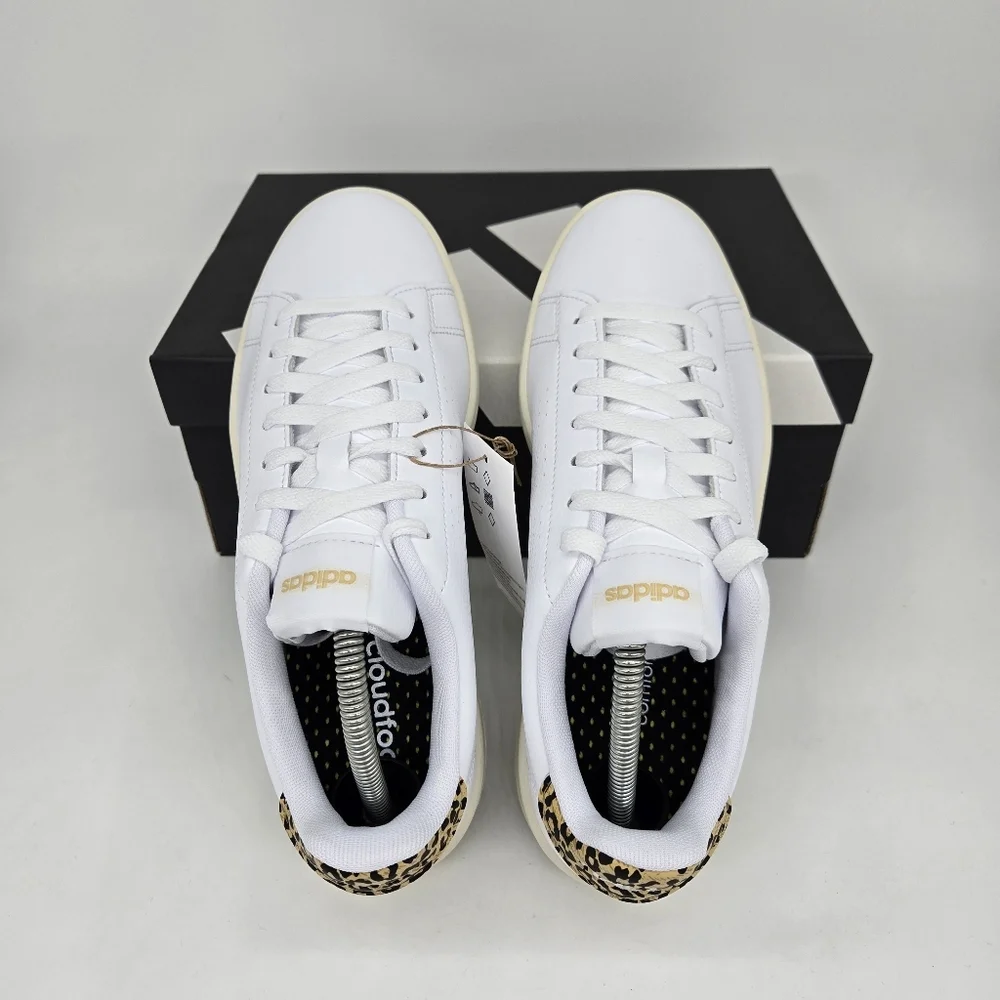 New adidas Advantage Cloud White White Tint Women's Tennis Shoes Size 6 - Picture 5 of 8